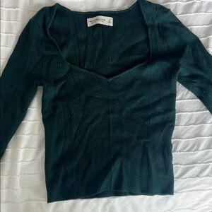 Abercrombie & Fitch Forest Green Ribbed Sweater